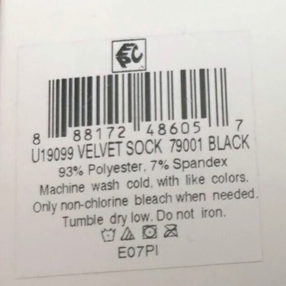 COPY- X 10 Hue Women's Velvet Slouchy Crew Socks in Black One Size - Picture 6 of 6